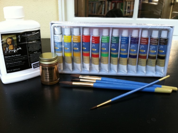 paints and brushes