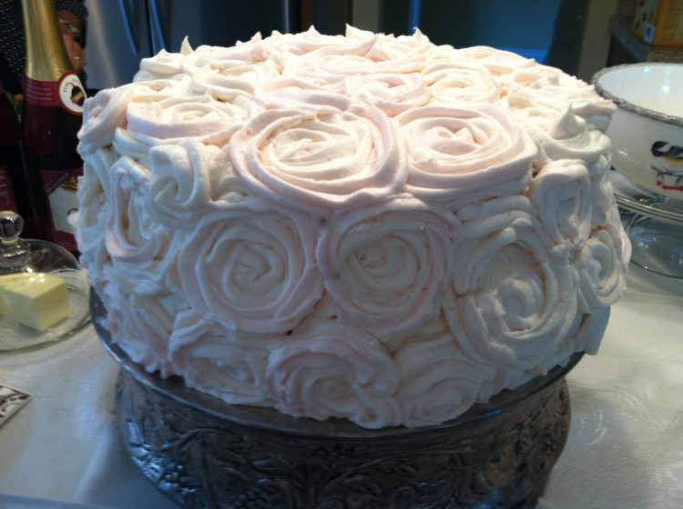 Blush rose cake
